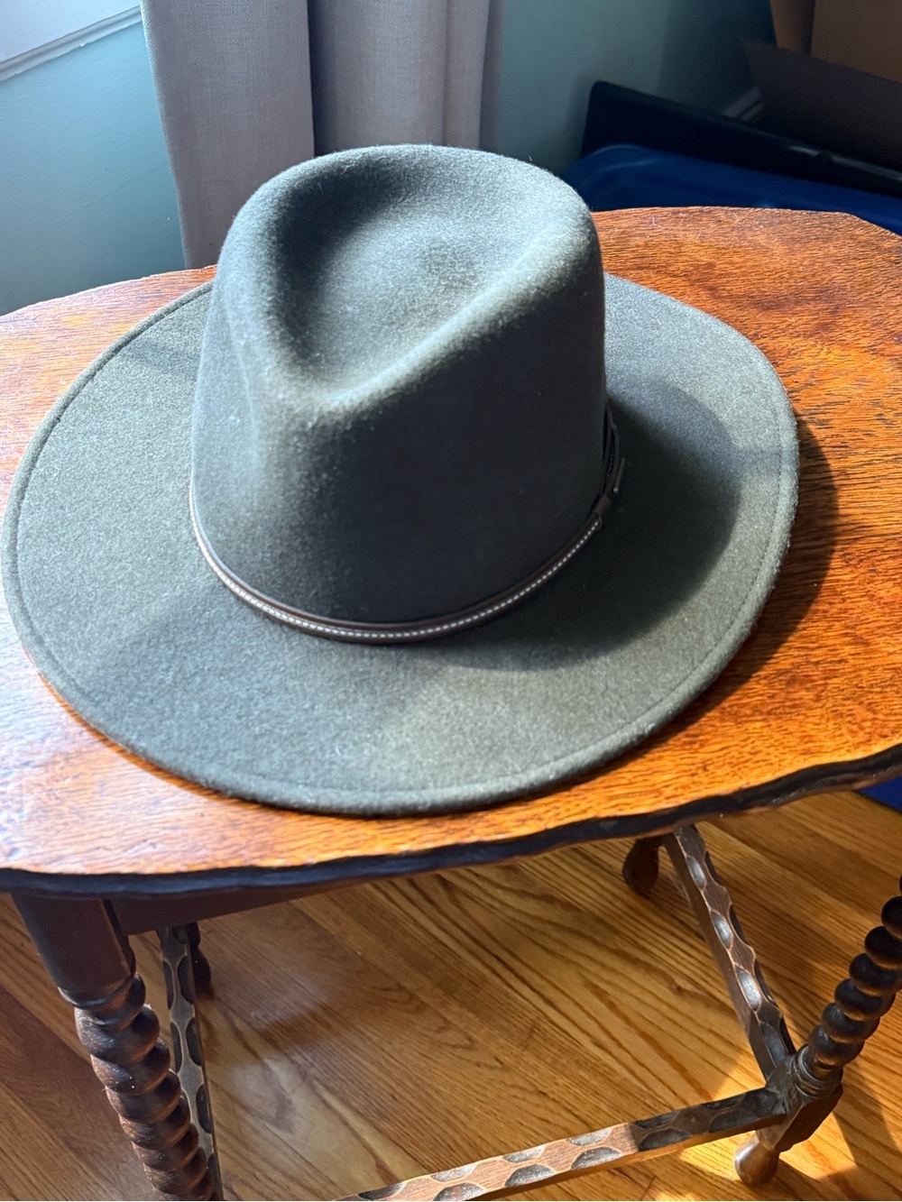 Stetson Olive Green Wool Crushable Hat (Black Sweatband)